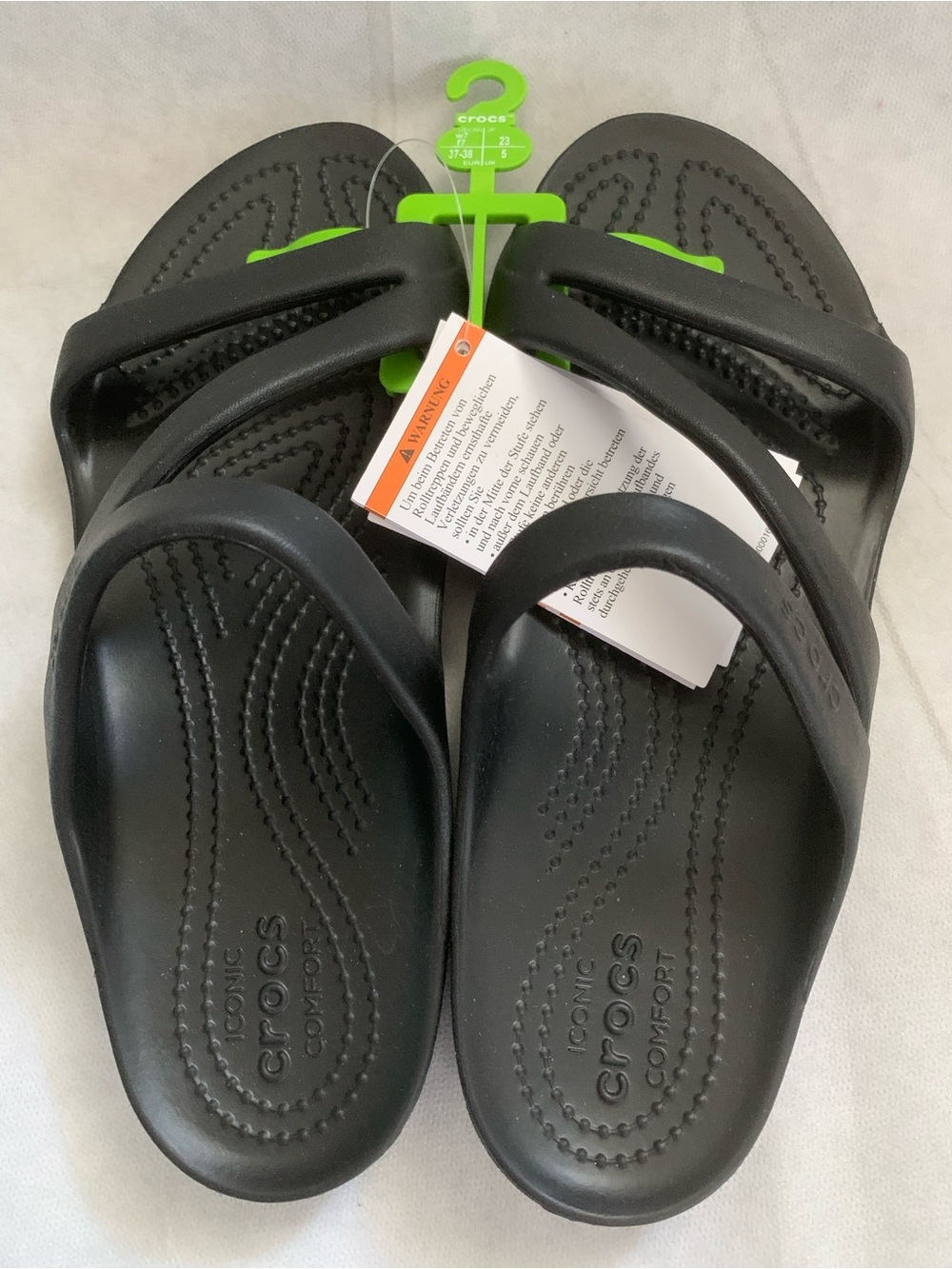 Crocs Kadee II Women's Strappy Sandals Black Size 7 NWT